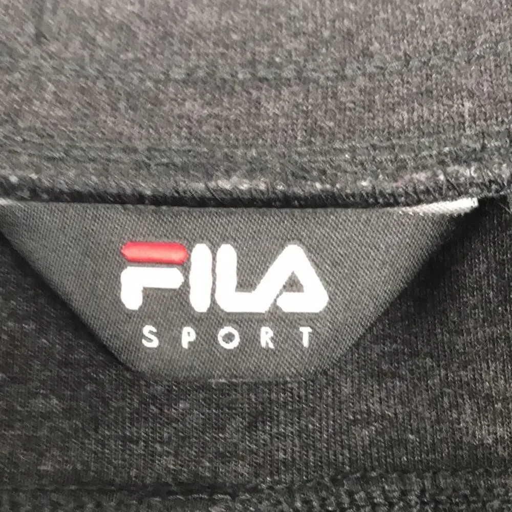 FILA Sport Sweat Shorts Dark Gray Drawstring Waist Zip Pocket Size Small